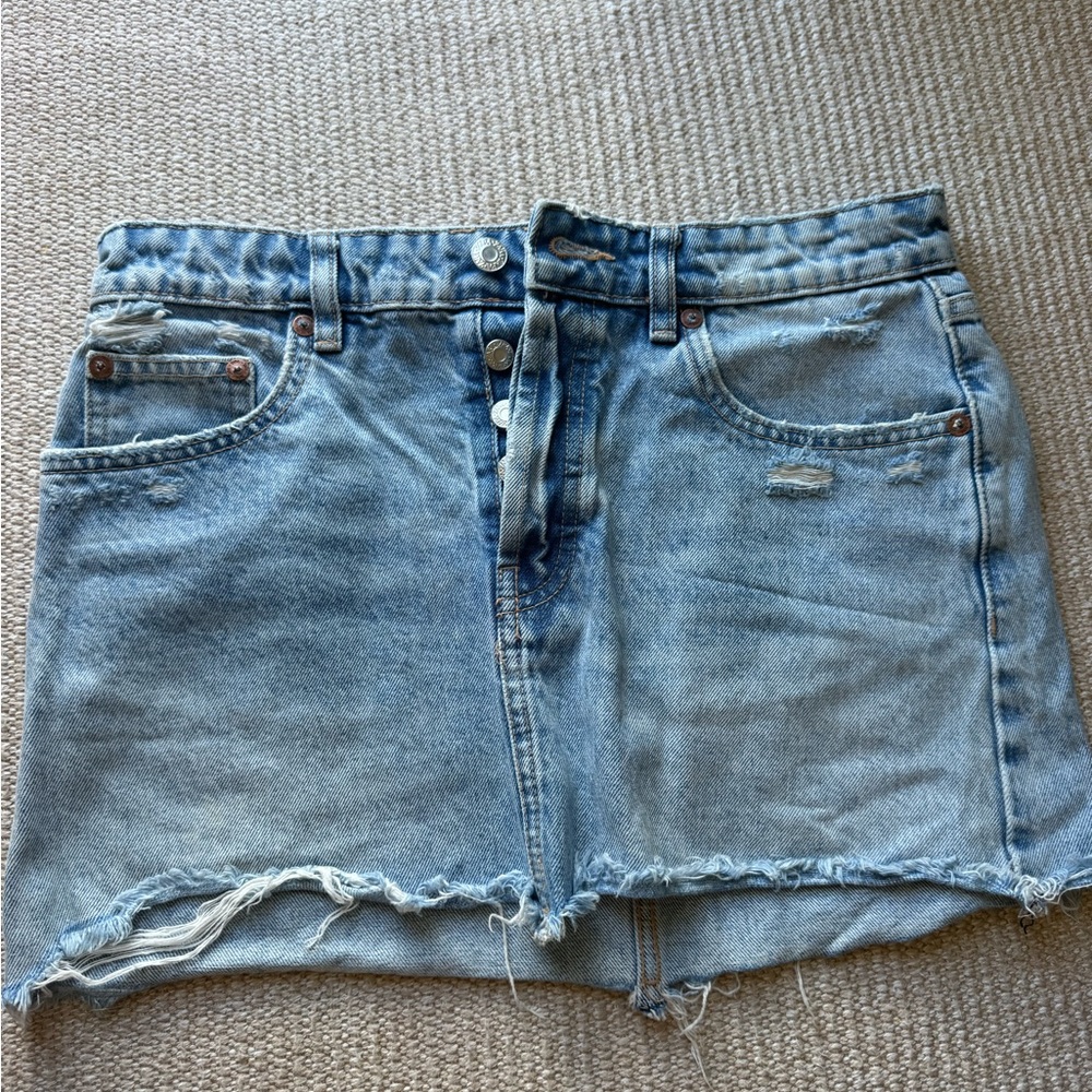 Zara Light Blue Denim Skirt